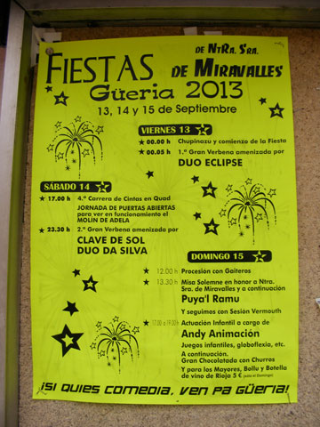 Cartel fiestas Miravalles 2013